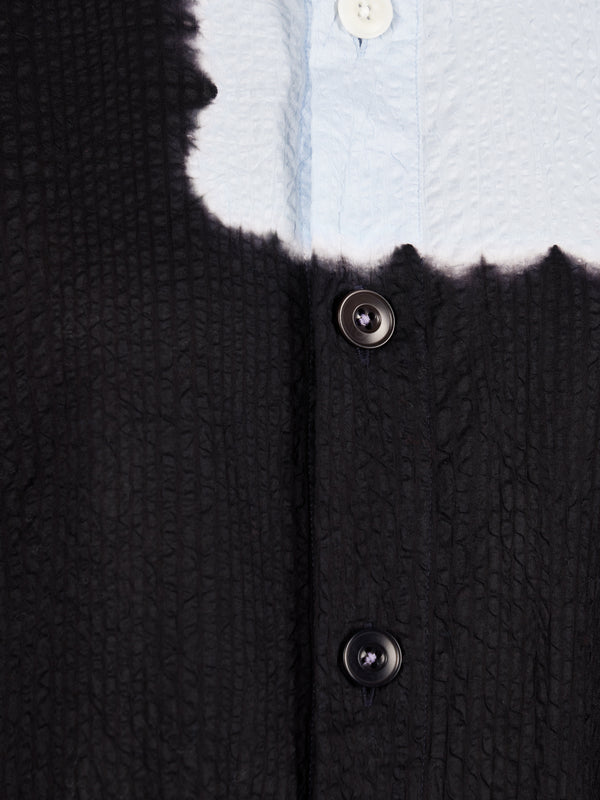 Suzusan - Boshi Shibori Cotton Crinkled Overshirt | Size: M - Black - ABASK