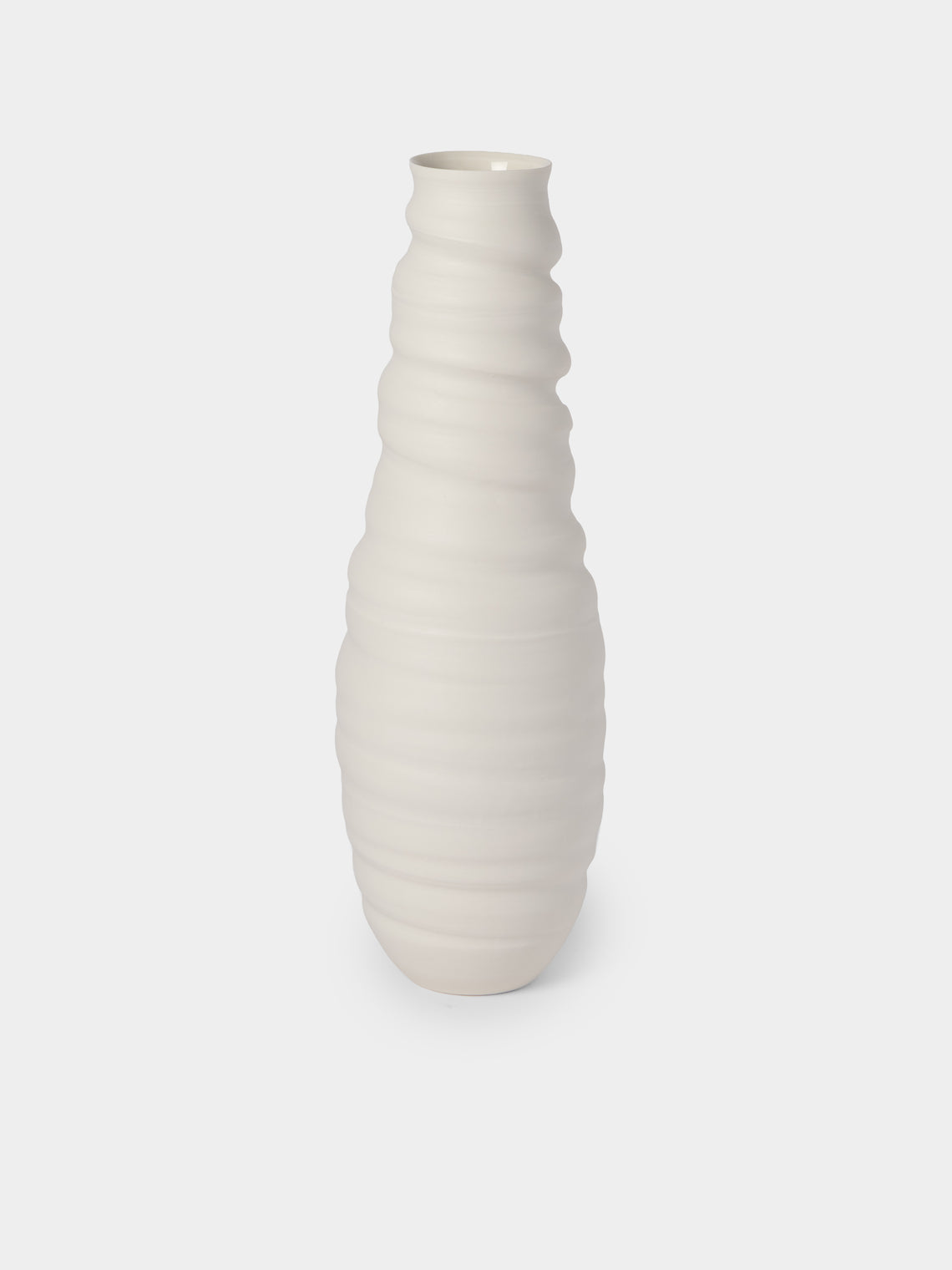 Johanne Coker - No. 8 Hand-Thrown Porcelain Vase (18in/46cm) - White - ABASK - 