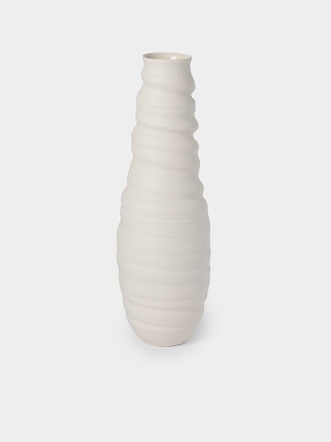 Johanne Coker - No. 8 Hand-Thrown Porcelain Vase (18in/46cm) - White - ABASK - 