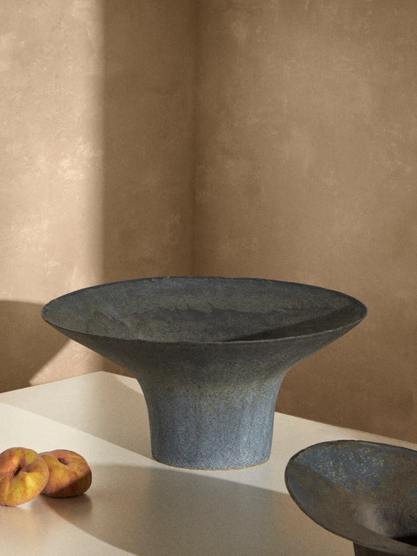 Linda Ouhbi - 04/2025 Hand-Built Stoneware Vase (16in/41cm) - Blue - ABASK