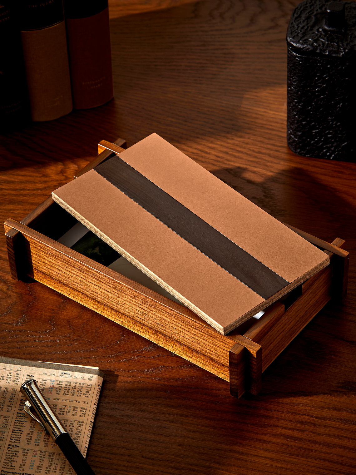 Giobagnara - Structura Leather and Wood Box - Brown - ABASK