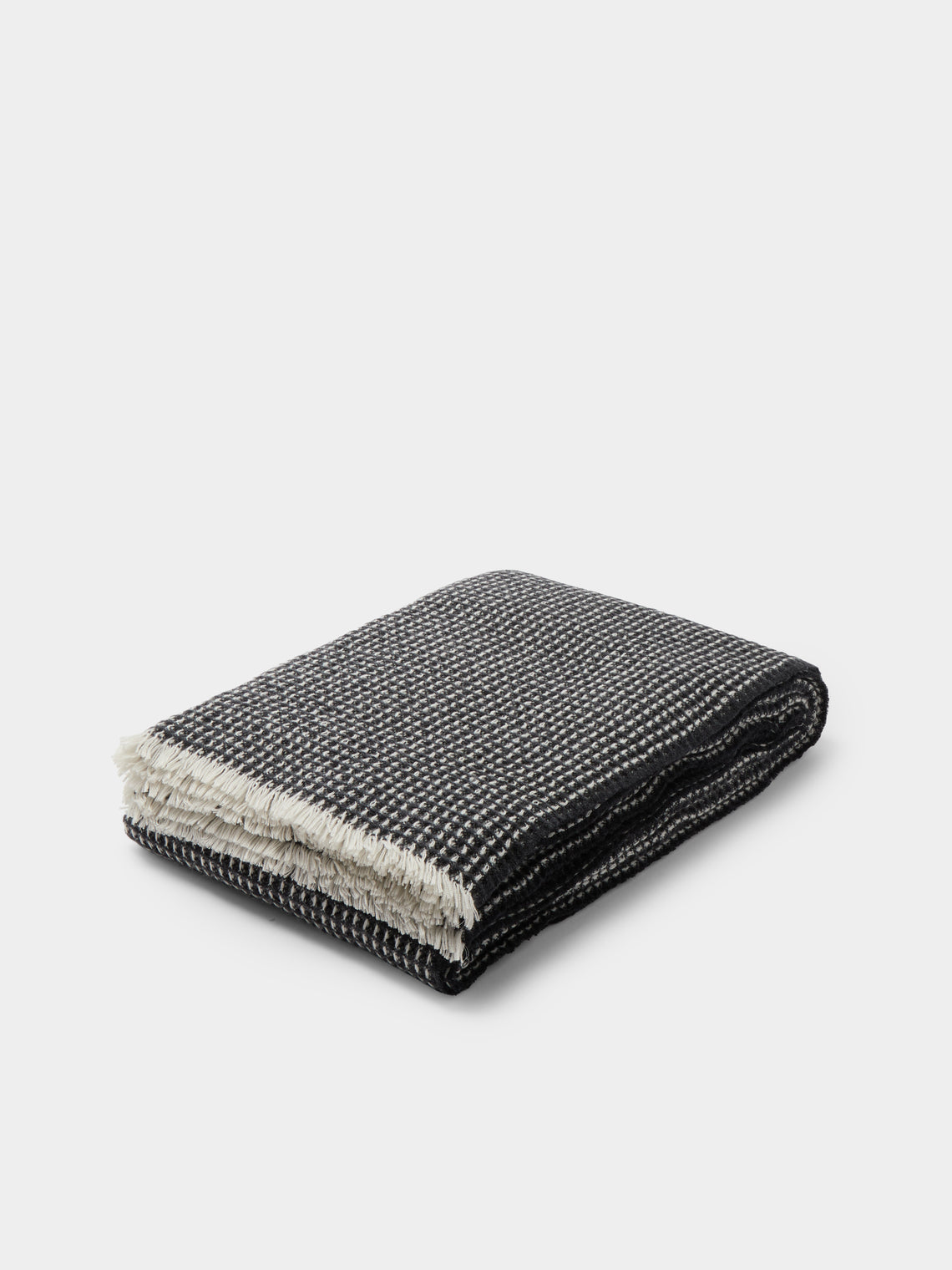 Alonpi - Sasha Cashmere Waffle Throw (75in/1.9m) - Cream - ABASK