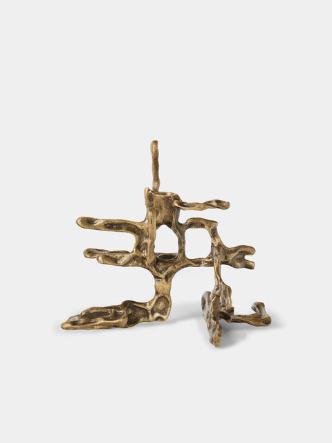 Viya - Harappa Brass Small Candle Holder - Bronze - ABASK - 