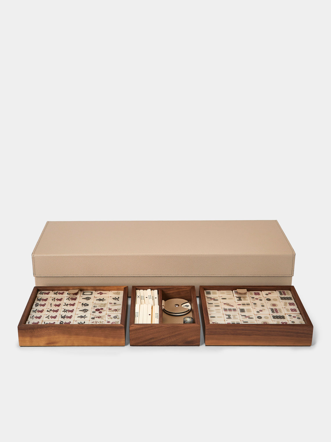 Pinetti - Leather Mahjong Set - Taupe - ABASK - 
