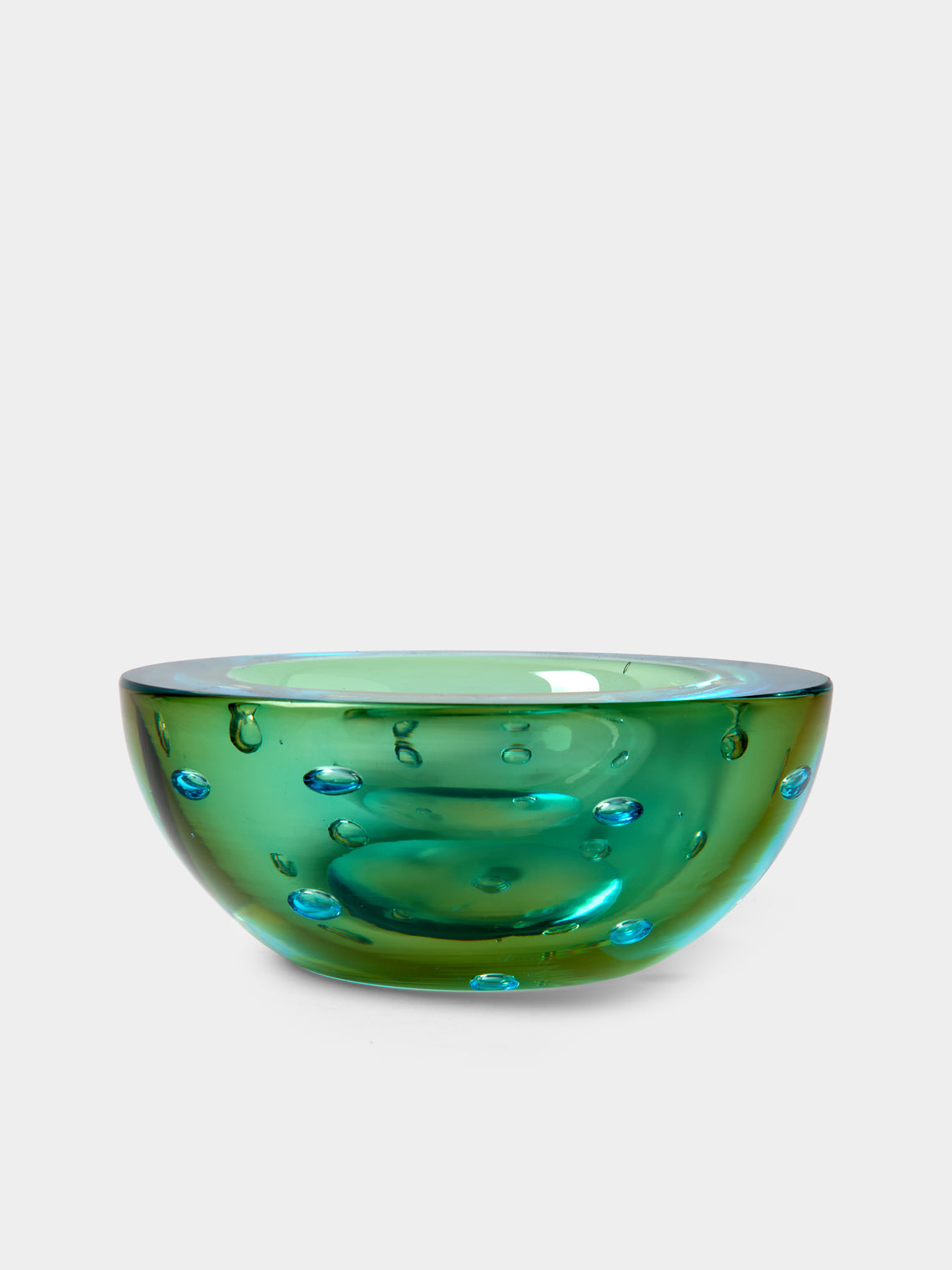 Antique and Vintage - 1970s Seguso Bullicante Glass Bowl - Blue - ABASK