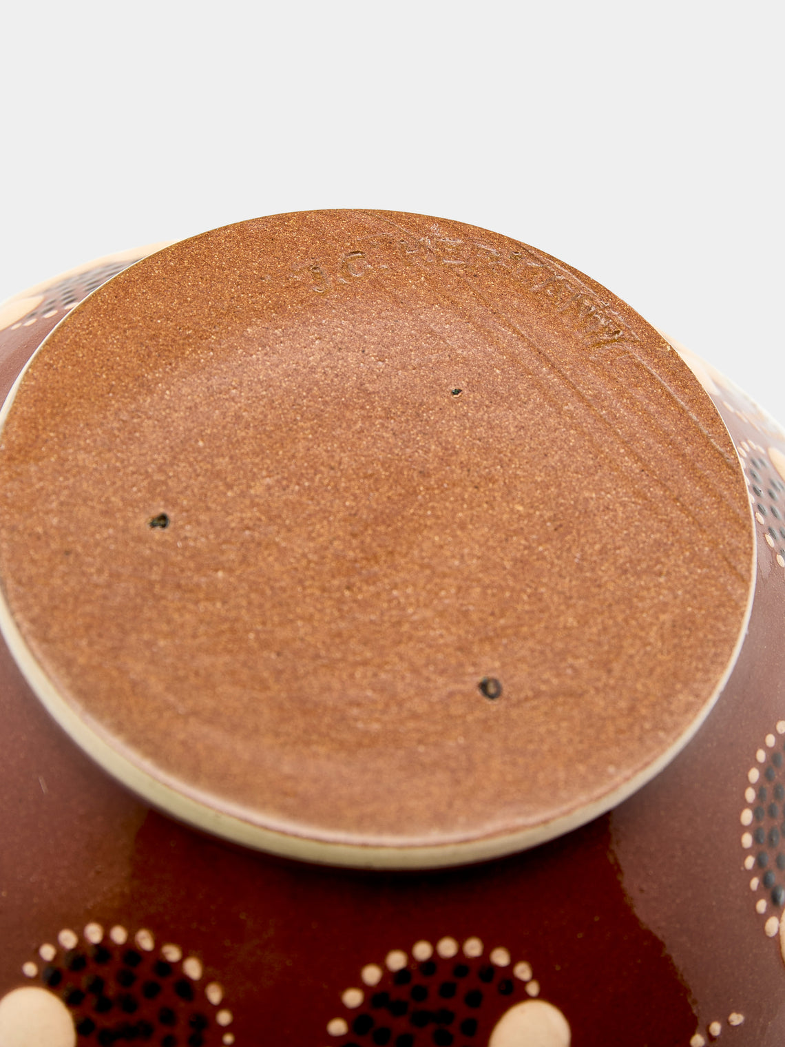 Poterie d’Évires - Flowers Hand-Painted Ceramic Small Fluted Serving Bowl - Light brown - ABASK