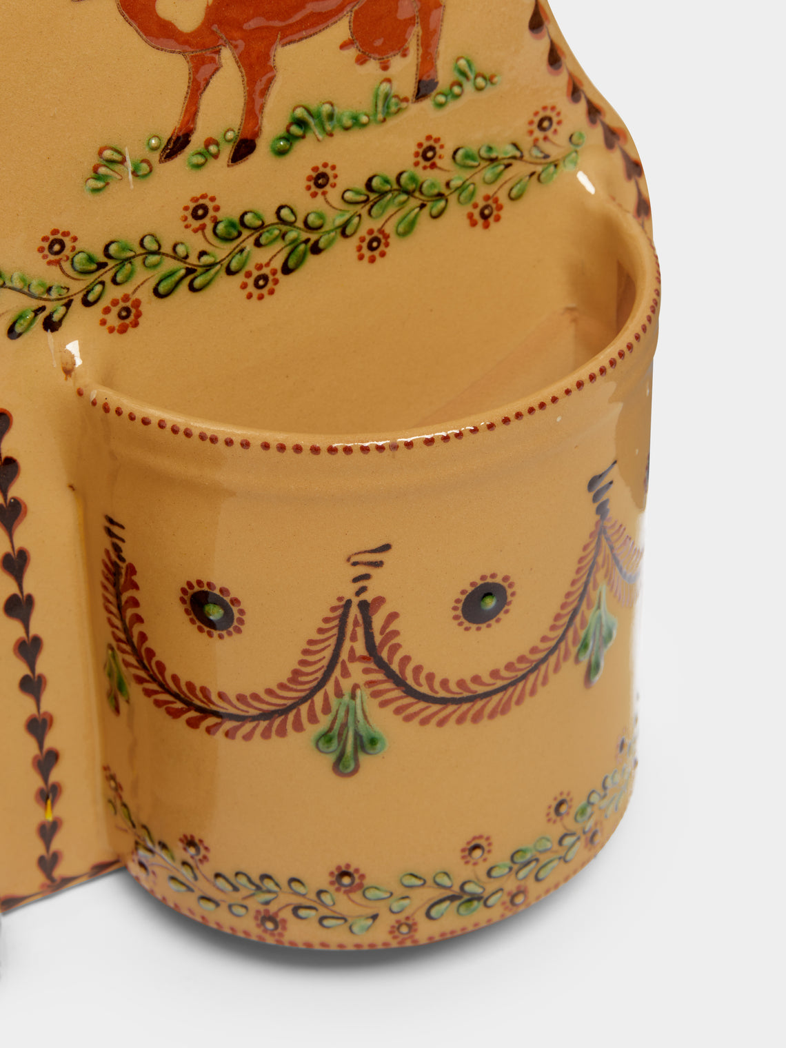 Cows Hand-Painted Ceramic Double Utensil Holder
