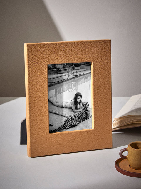 Pinetti - Leather Photo Frame (5x7”) - Beige - ABASK