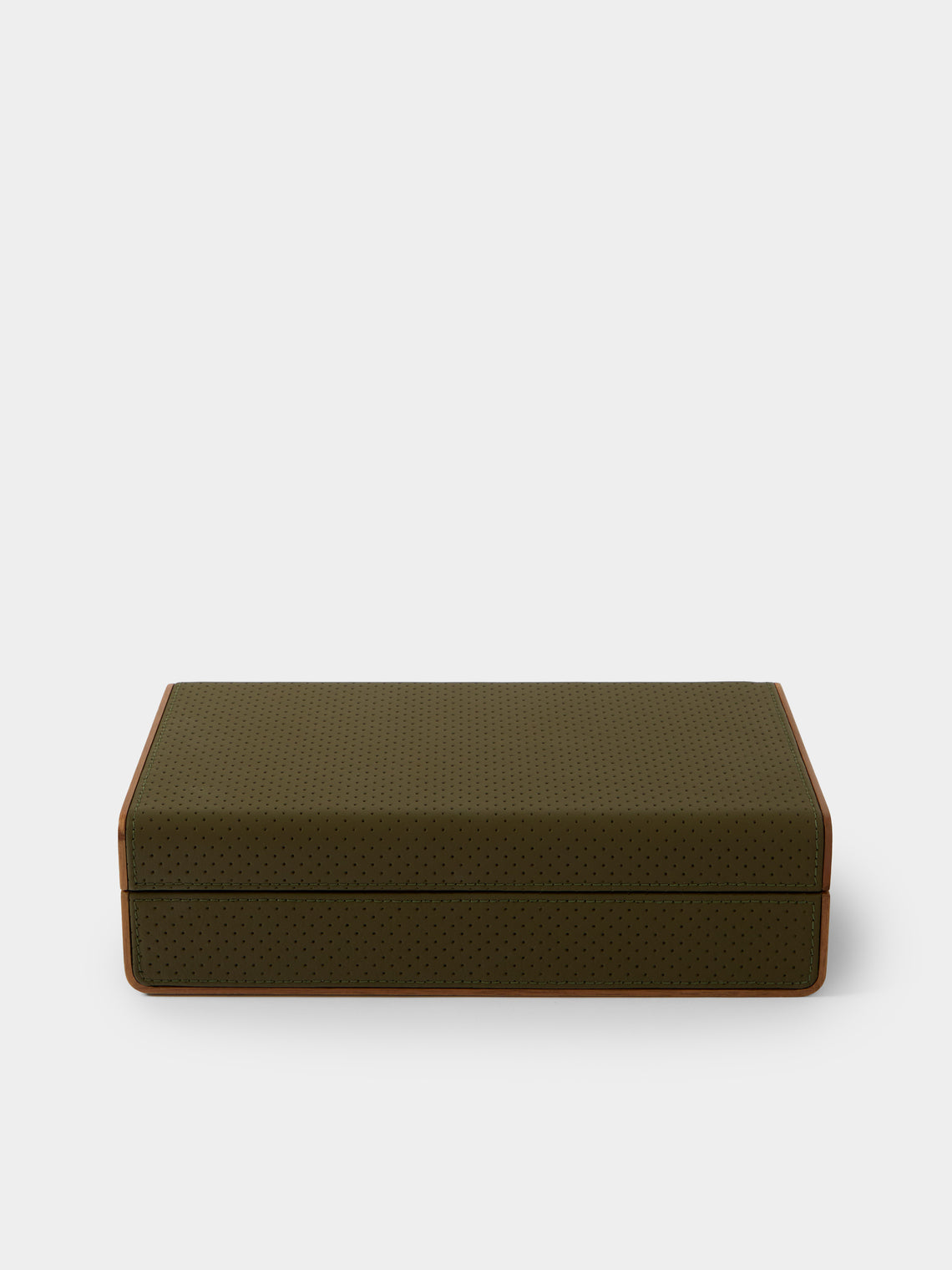Linley - Faraday Walnut and Leather Box - Green - ABASK - 
