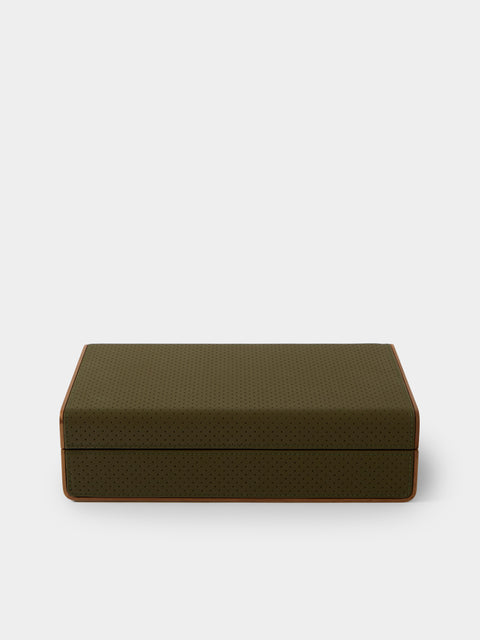 Linley - Faraday Walnut and Leather Box - Green - ABASK - 