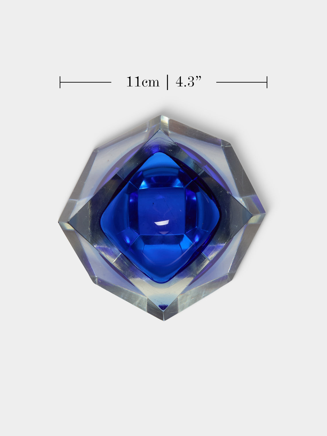 Antique and Vintage - 1950s Flavio Poli Murano Glass Ashtray - Blue - ABASK