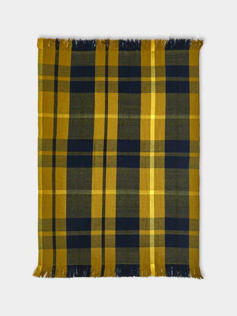 Otherways - Handwoven Yak Check Blanket (79in/2m) - Yellow - ABASK
