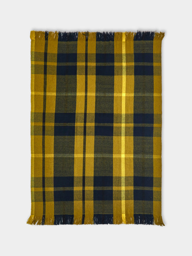 Otherways - Handwoven Yak Check Blanket (79in/2m) - Yellow - ABASK