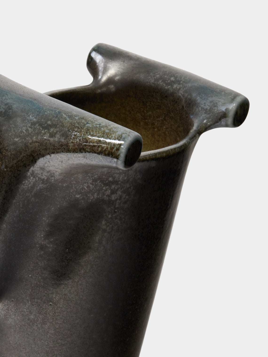 Ruth King - Hand-Built Ceramic Vase (12.5in/31.5cm) - Black - ABASK