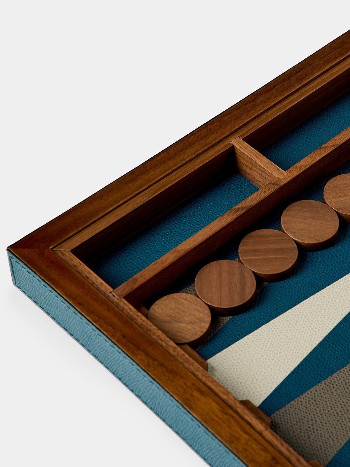 Giobagnara - Leather Backgammon Set - Navy - ABASK