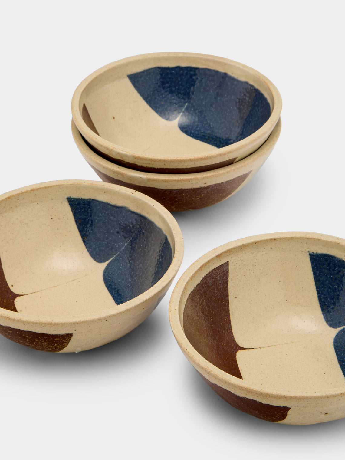 Makidani-gama - No. 2 Nerikomi Ceramic Large Bowls (Set of 6) - Multiple - ABASK