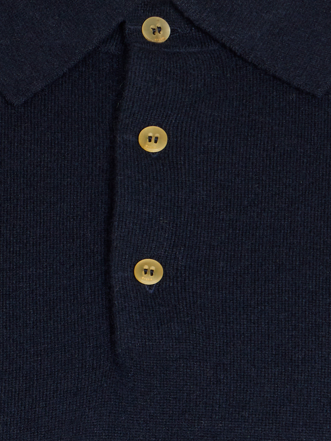 Arch4 - Chapman Baby Goat Cashmere Long-Sleeved Polo Top | Size: M - Navy - ABASK