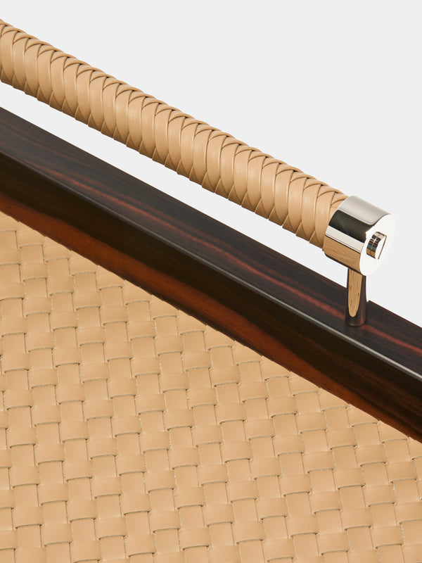 Riviere - Diana Ebony and Woven Leather Square Tray -  - ABASK