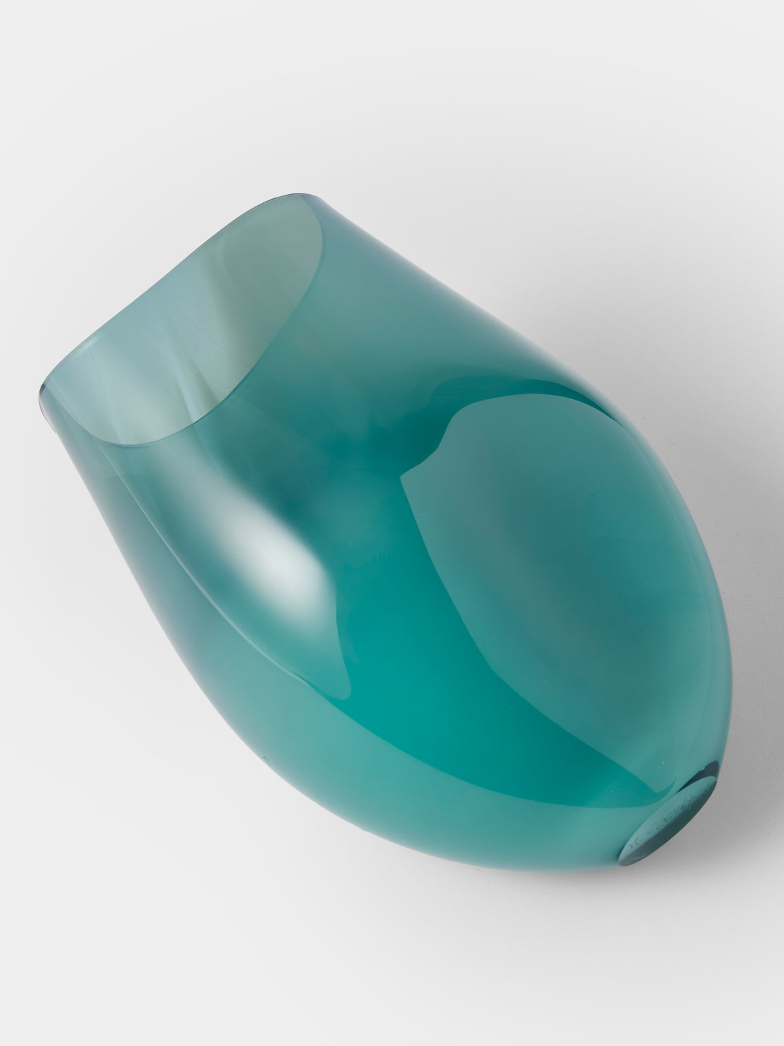 Michèle Oberdieck - Turquoise Seas I Hand-Blown Glass Vase (10.5in/27cm) - Green - ABASK
