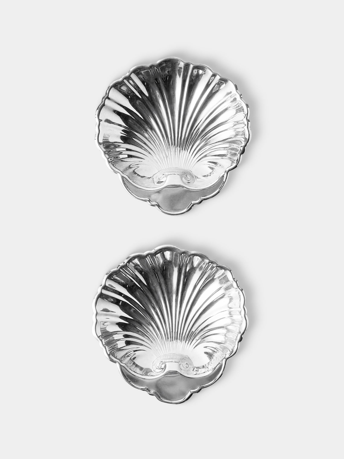 Antique and Vintage - Mid-Century Silver-Plated Shell Dishes (Set of 2) - Silver - ABASK - 