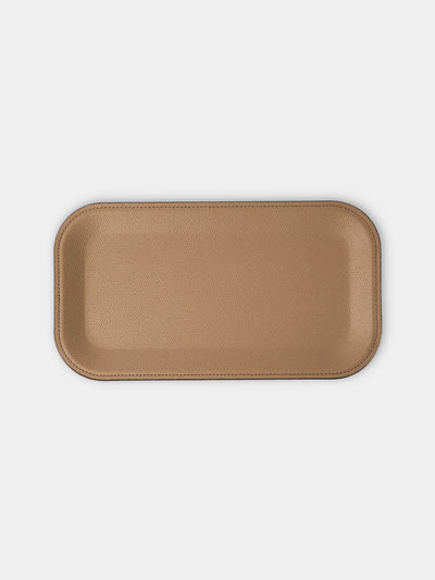 Pinetti - Victor Leather Trinket Tray (11.5in/29.5cm) - Taupe - ABASK - 