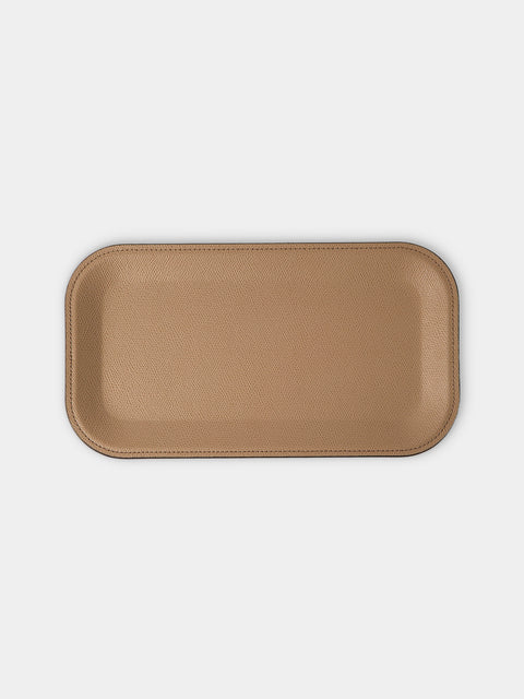 Pinetti - Victor Leather Trinket Tray (11.5in/29.5cm) - Taupe - ABASK - 