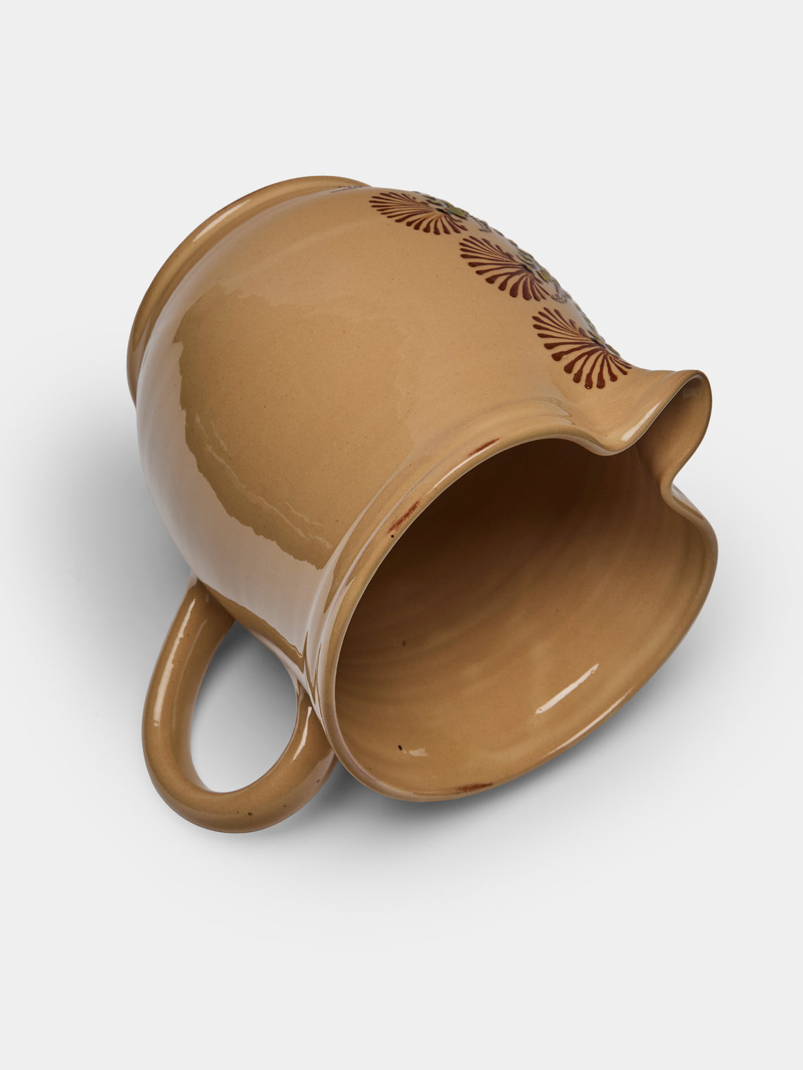 Poterie d’Évires - Flowers Hand-Painted Ceramic Jug (70.5oz/2L) - Cream - ABASK