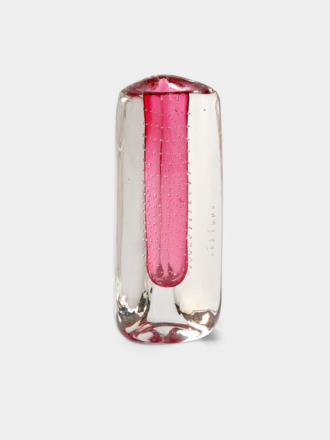Antique and Vintage - 1970s Bullicante Murano Glass Bud Vase (8in/20.5cm) - Pink - ABASK - 