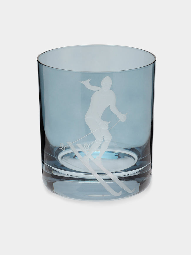 Artel - Sporting Hand-Engraved Crystal Double Old Fashioned Glass (12.5oz/365ml) - Blue - ABASK - 