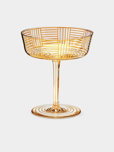 Lobmeyr - Series B Hand-Painted Crystal Champagne Coupe - Gold - ABASK - 
