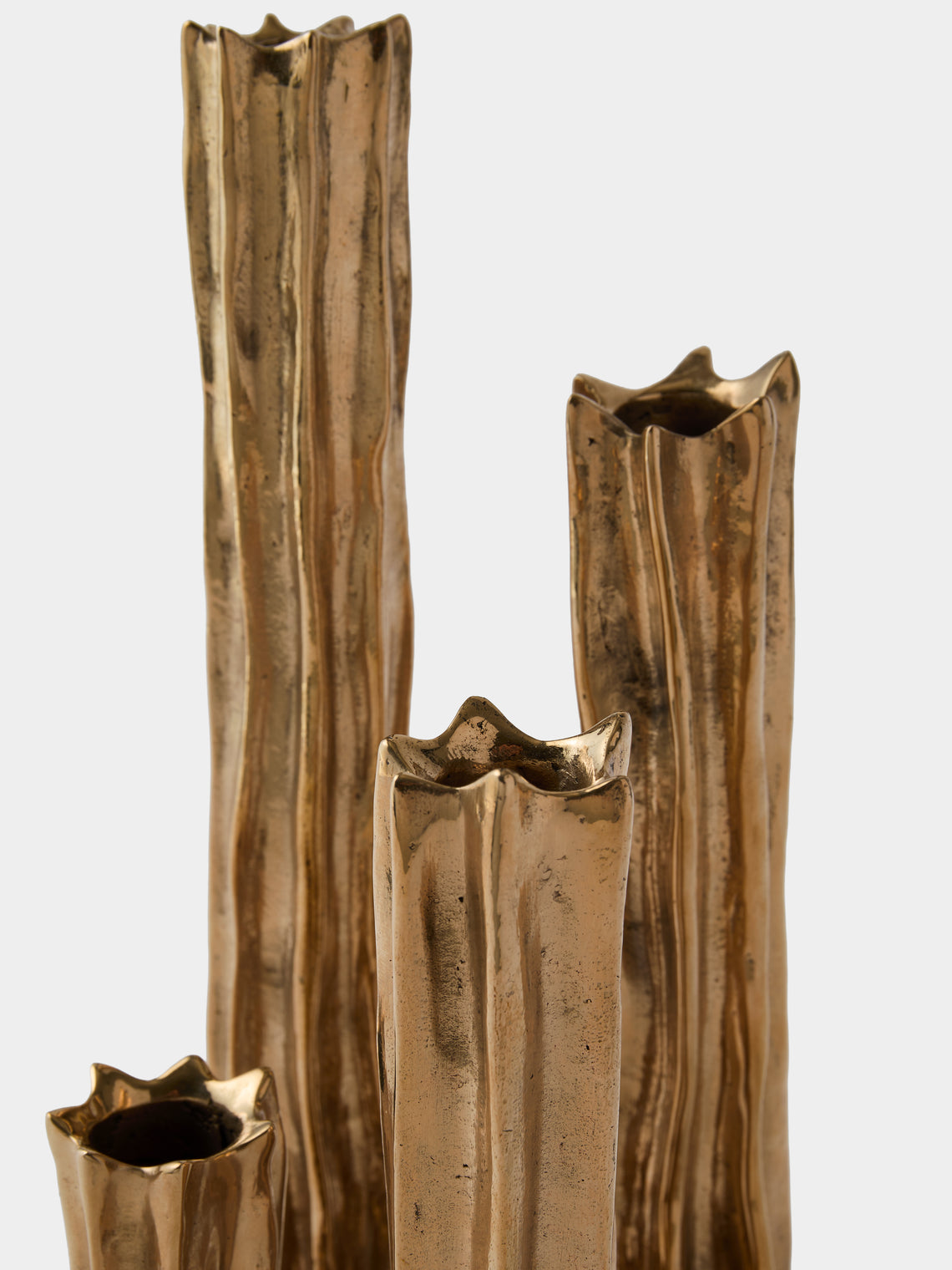 Studio Palatin - | Set of 4 | Arbor Bronze Candlesticks - Brown - ABASK