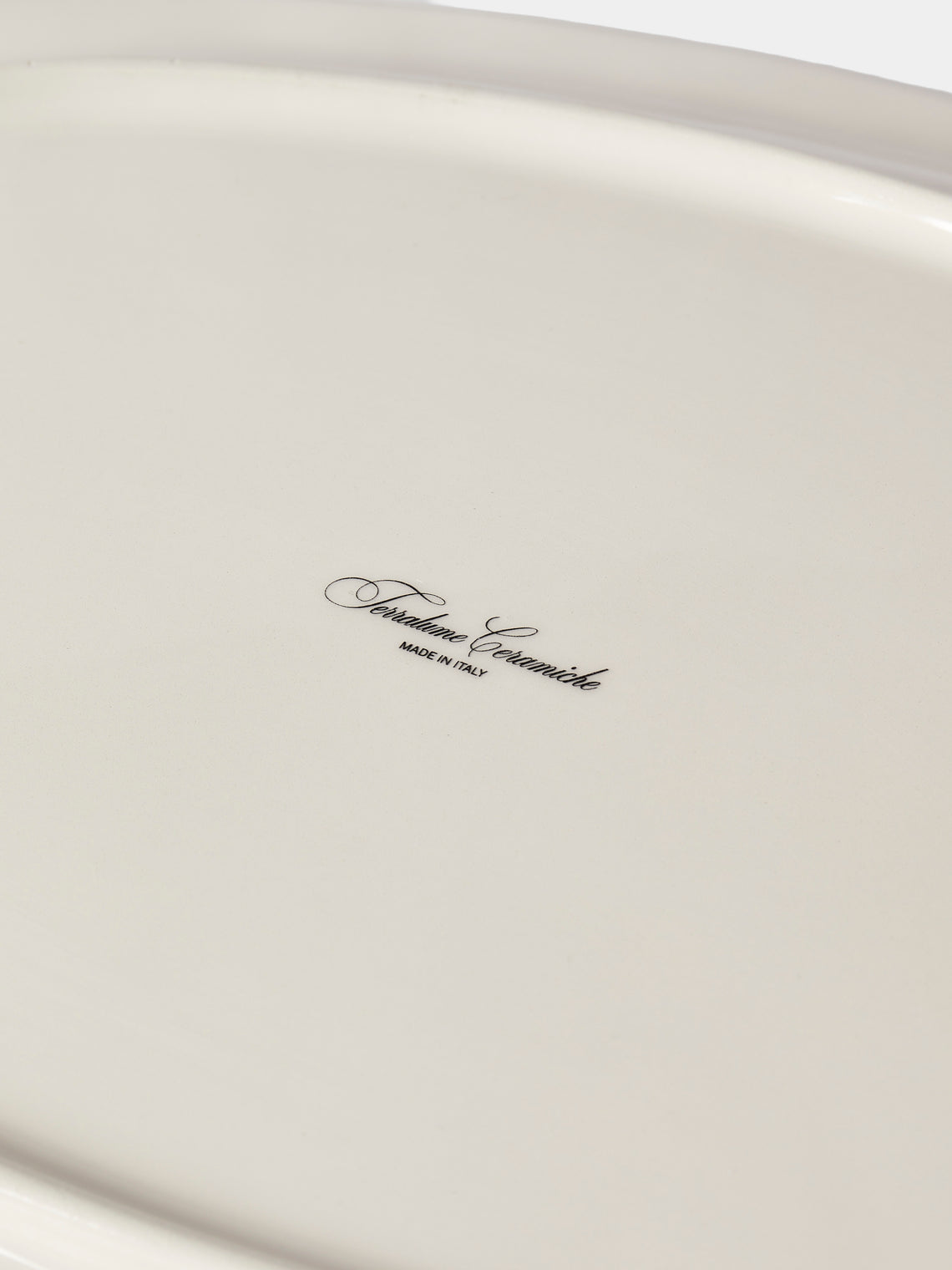 Tessalume Ceramiche - Wicker Hand-Painted Ceramic Oval Platter - White - ABASK