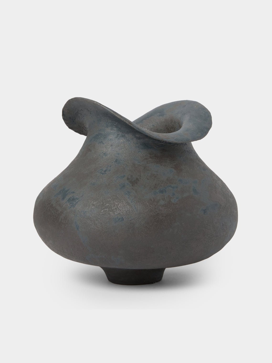 By Raffaella - Attilia Hand-Coiled Stoneware Vase (7.5in/19cm) - Gray - ABASK