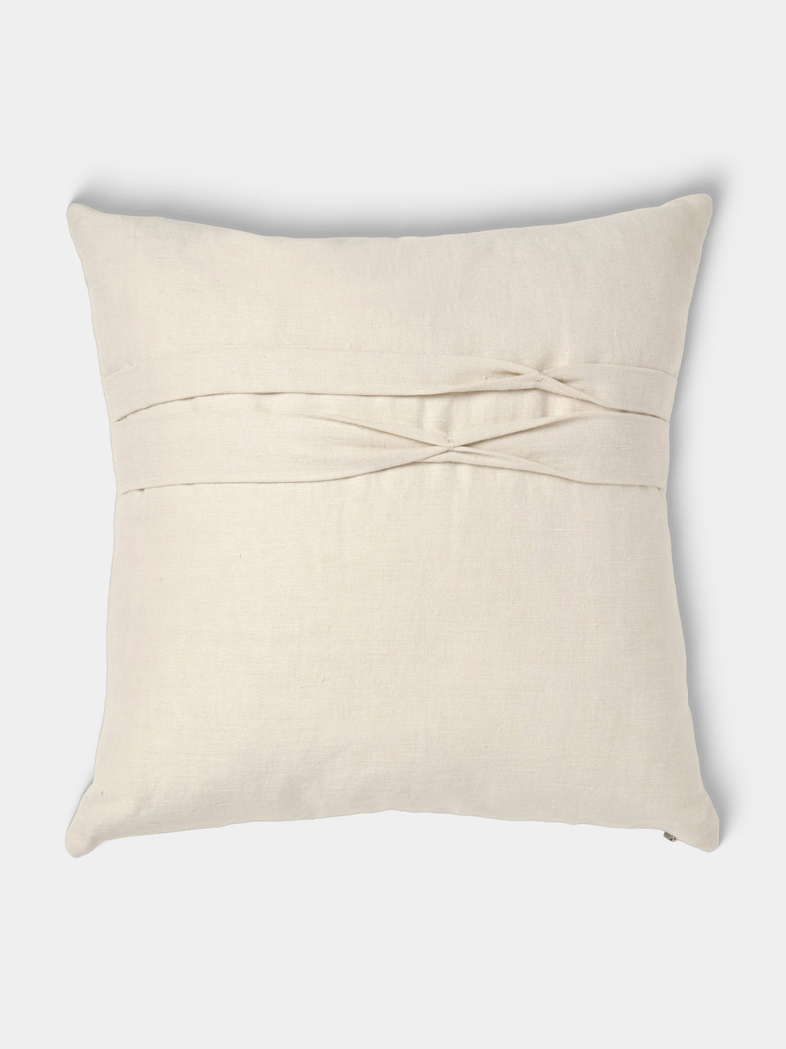 de Le Cuona - Lotus Linen Box-Pleat Cushion (19.5in/50cm) - White - ABASK - 