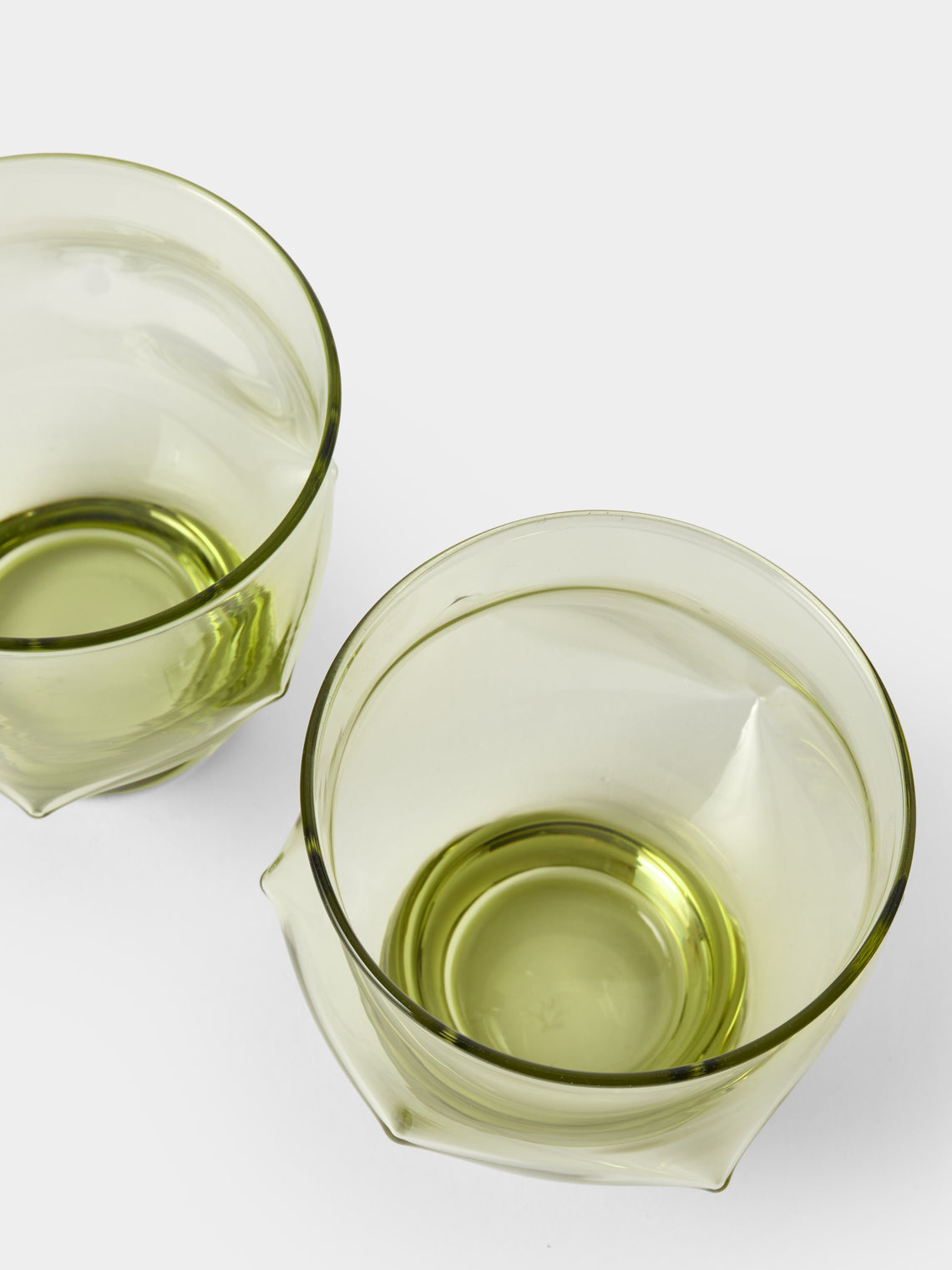 Nijima Glassworks - Hand-Blown Volcanic Glass Tumblers (Set of 2) - Green - ABASK