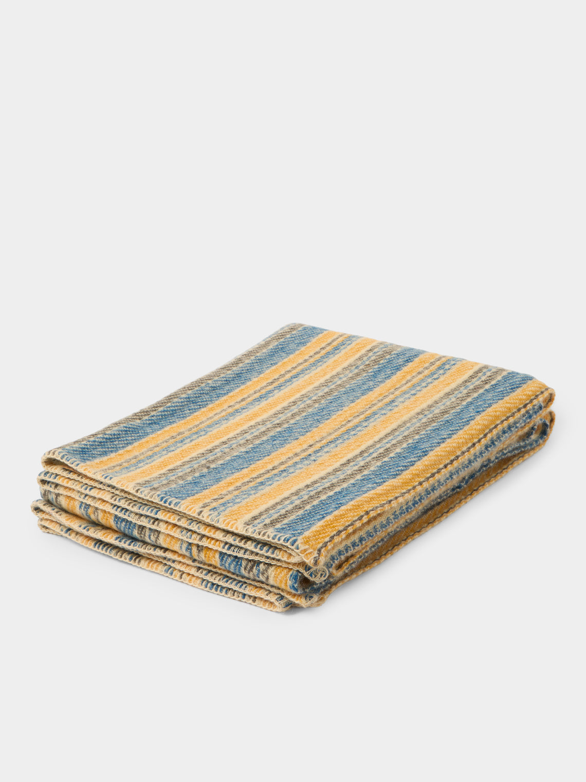 The Stroud - Corn Harvest Cotswold Lion Wool Blanket (79in/2m) - Multiple - ABASK