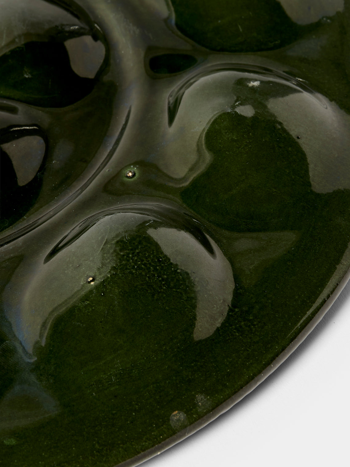 Antique and Vintage - Mid-Century Majolica Ceramic Oyster Plate (14.5in/37.5cm) - Multiple - ABASK