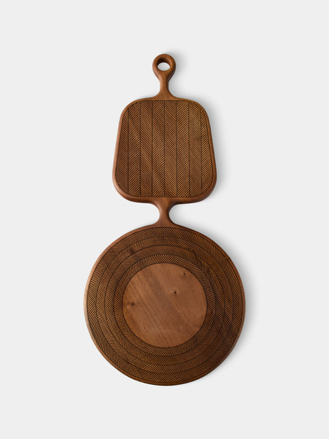 Lucas Castex - Hand-Carved Double-Faced Walnut Serving Board - Dark Brown - ABASK - 