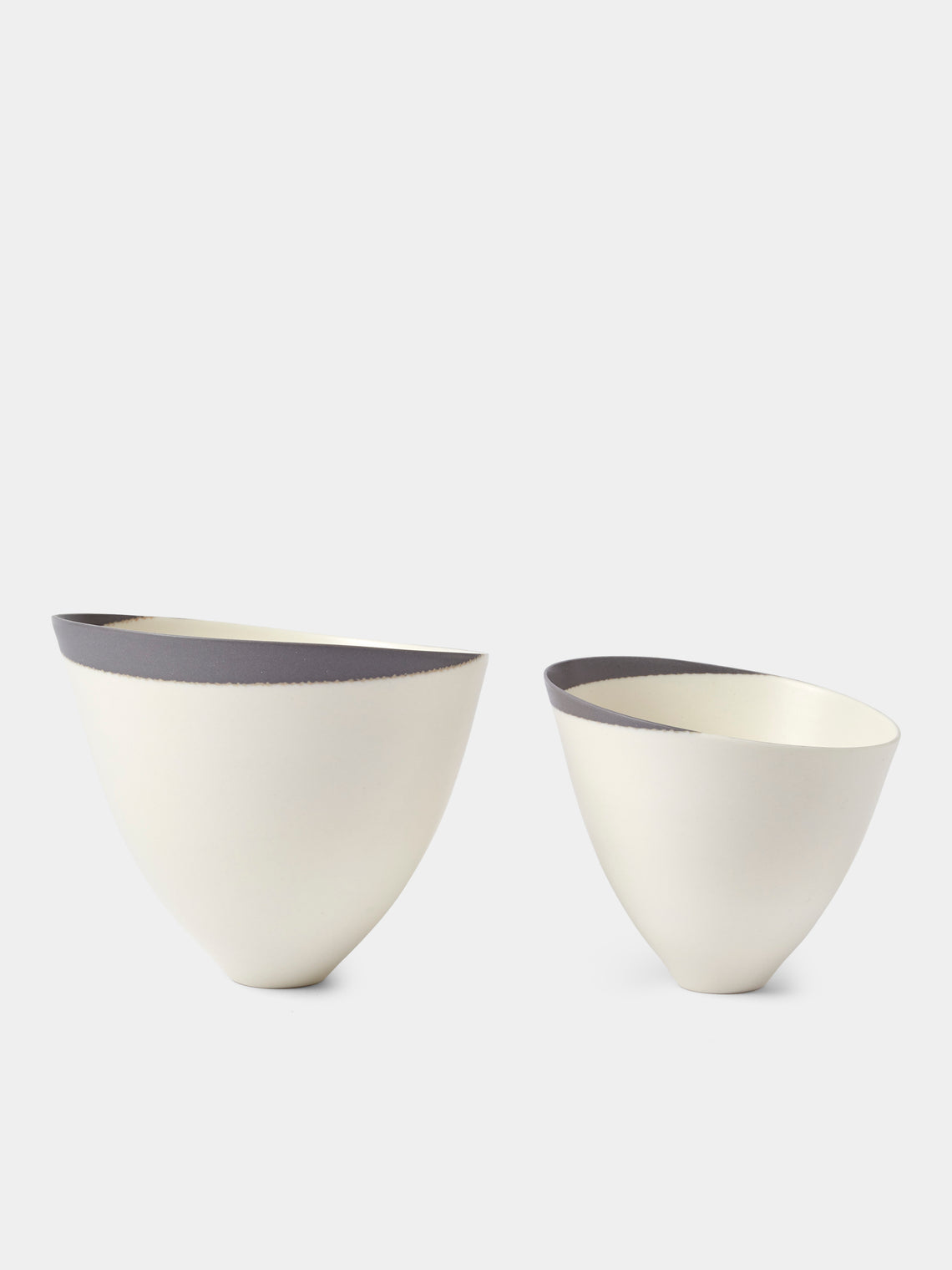 Paul James Ceramics - | Set of 2 | Fractured Reality Hand-Thrown Ceramic Bowls - White - ABASK - 