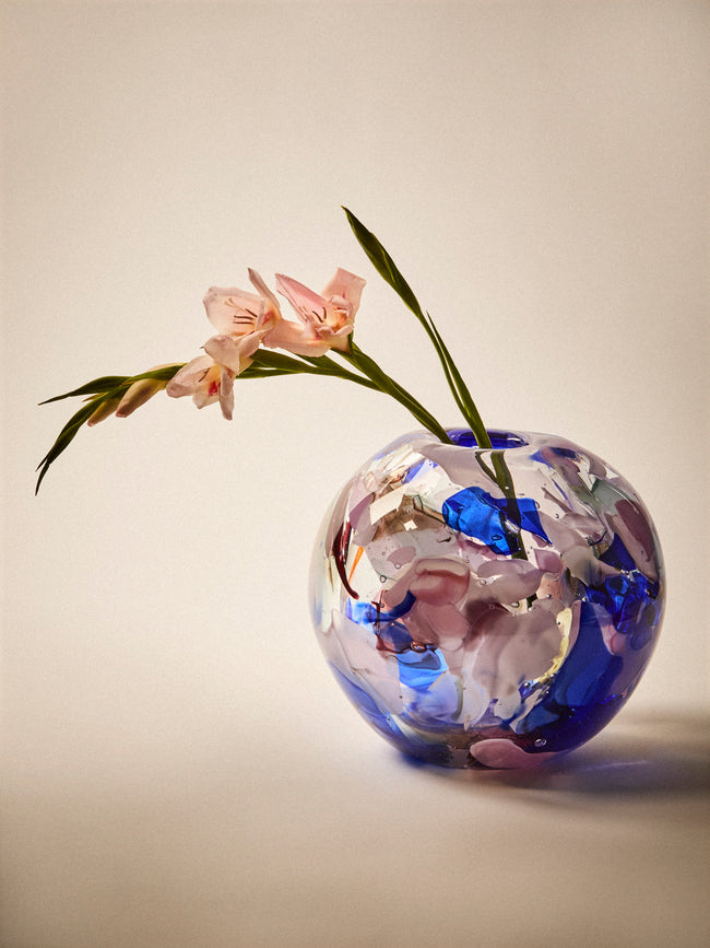 David Valner - Recovered History Hand-Blown Glass Vase (8.5in/22cm) - Multiple - ABASK
