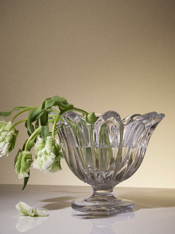 Antique and Vintage - Mid-Century Daum Crystal Vase (10in/26cm) - Clear - ABASK