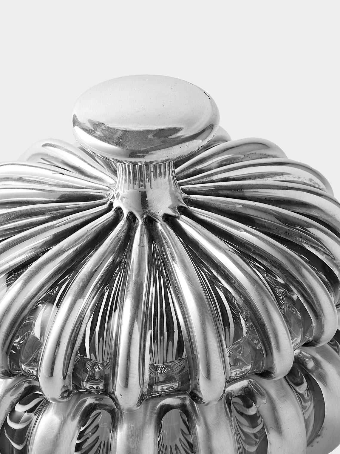 Antique and Vintage - 1940s Art Deco Crystal and Solid Silver Box - Clear - ABASK