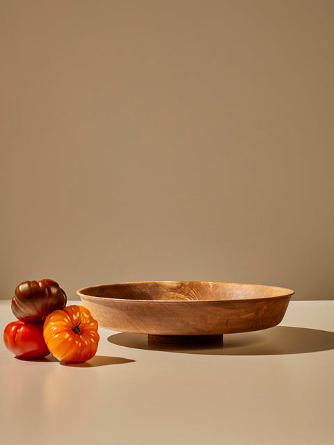 Abigail Castaneda - Wood Rolled-Edge Salad Bowl - Brown - ABASK
