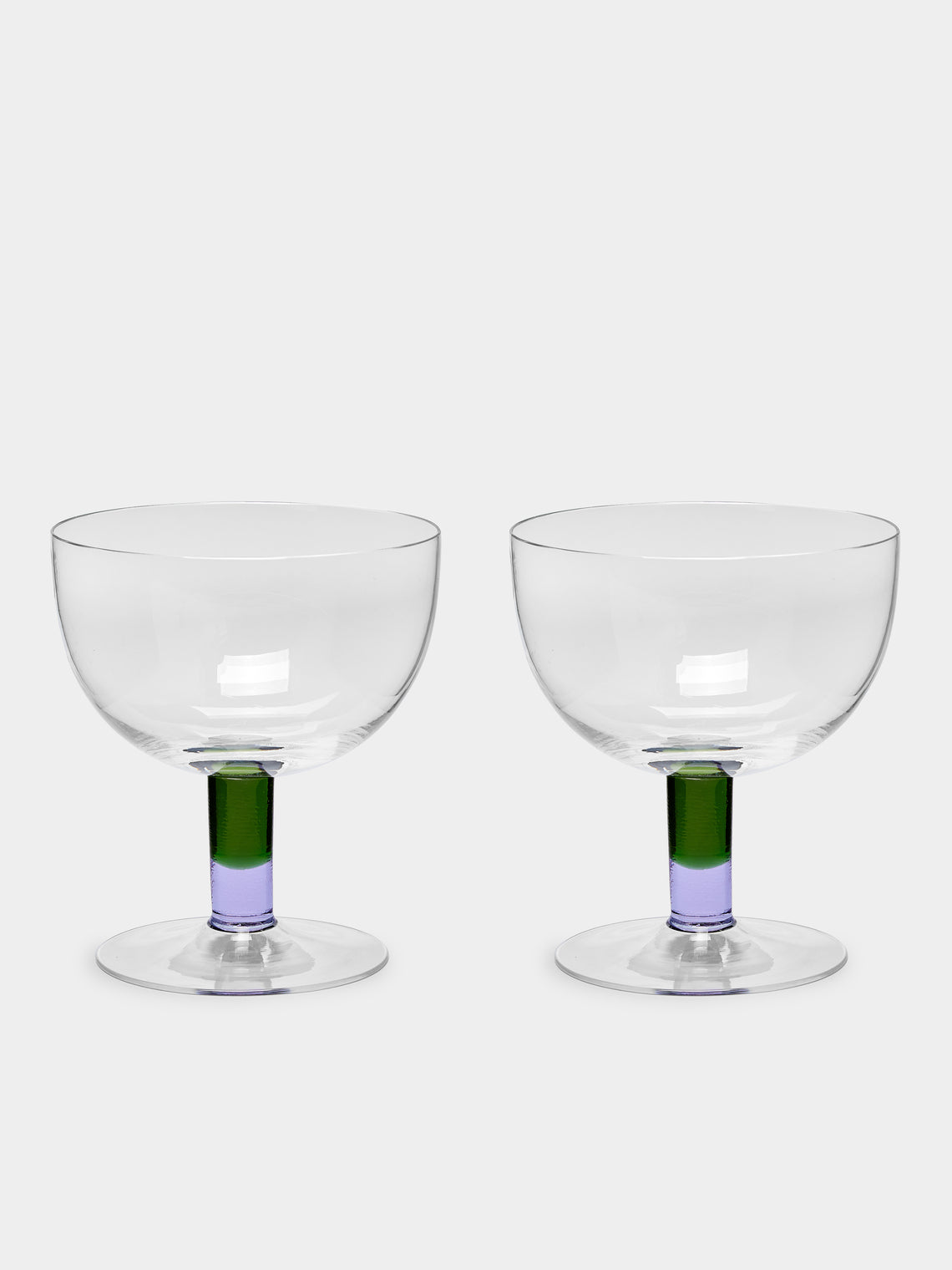NasonMoretti - Archive Revival 1978 Hand-Blown Murano Glass Coupe Bowls (Set of 2) - Clear - ABASK 