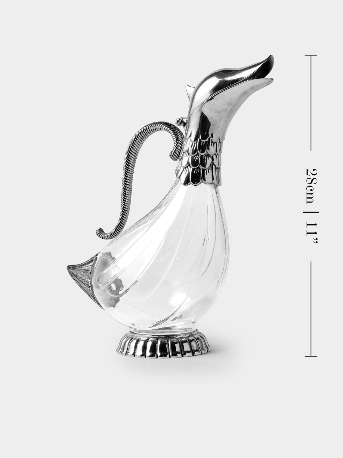 Antique and Vintage - Early-20th-Century Duck Silver-Plated and Glass Decanter - Clear - ABASK
