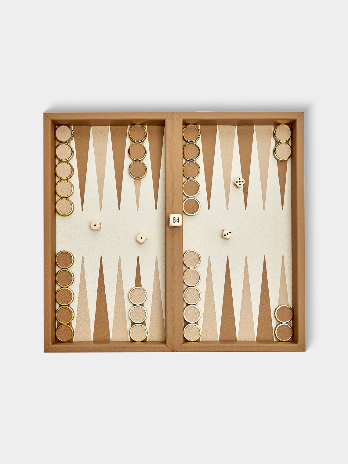 Geoffrey Parker - Leather Travel Backgammon Set - Beige - ABASK