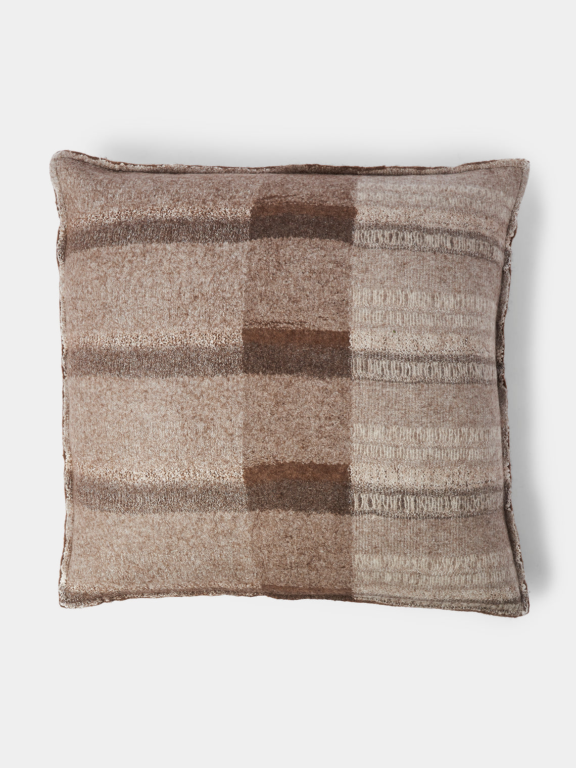 Norlha - Overlfelt Quartz Yak and Silk Cushion (19.5in/50cm) - Brown - ABASK