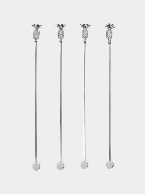 Objet Luxe - Silver-Plated Cocktail Stirrers (Set of 4) -  - ABASK