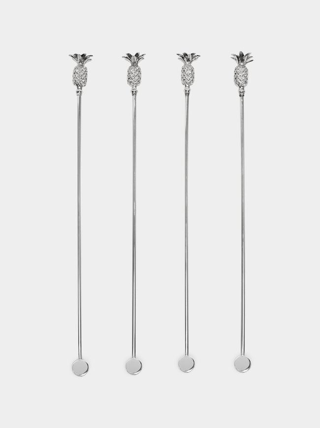 Objet Luxe - Silver-Plated Cocktail Stirrers (Set of 4) -  - ABASK