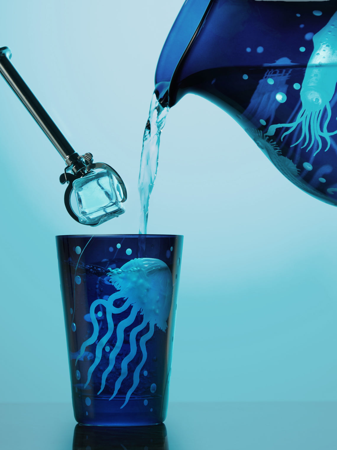 Sea Life Hand-Engraved Crystal Tumblers (Set of 6)